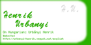 henrik urbanyi business card